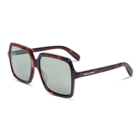 BNIB Saint Laurent SL 174 002 Tortoiseshell Acetate Square Frame Sunglasses Blac - Picture 1 of 11